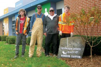 Volunteers outside safety village